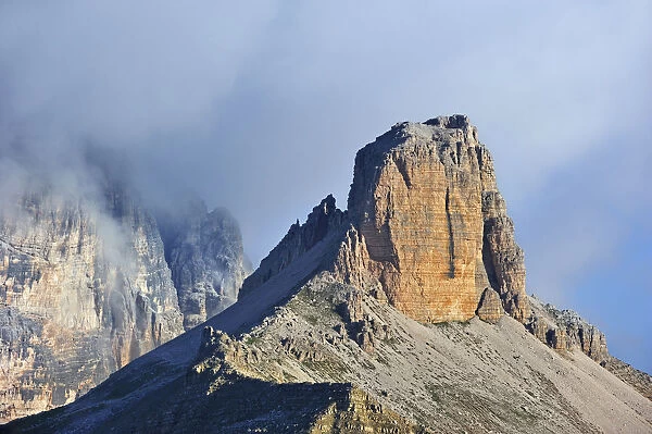 The mountain Torre dei Scarperi in the Dolomites, Italy. July 2010