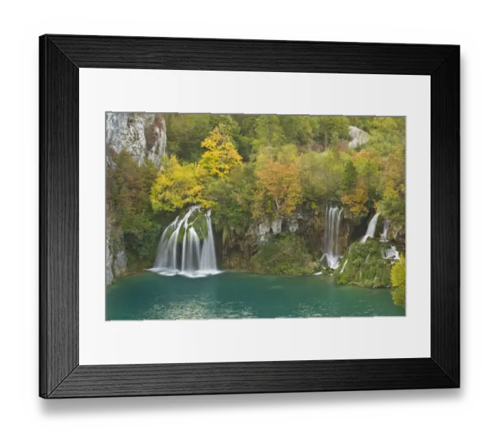 Framed Print : Waterfalls in autumn, Milanovac lake, Lower lakes, Plitvice Lakes NP, Croatia, October Framed Print : Waterfalls in autumn, Milanovac lake, Lower lakes, Plitvice Lakes NP, Croatia, October