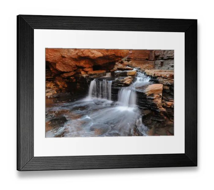 Framed Print : Cascade flowing in Hancock gorge, Karijini National Park, Pilbara, Western Australia Framed Print : Cascade flowing in Hancock gorge, Karijini National Park, Pilbara, Western Australia