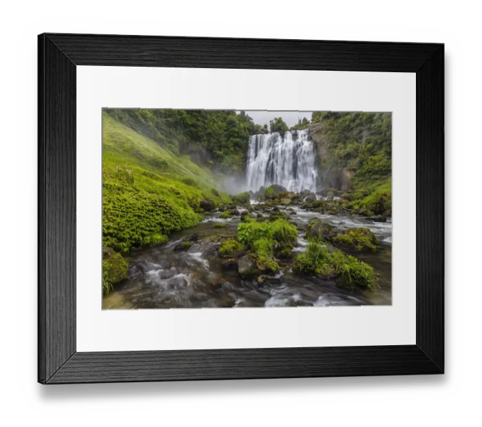 Framed Print : Marokopa Falls (30 m), King Country, Waitomo, Waikato, North Island, New Zealand