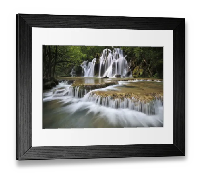 Framed Print : Water flowing over the Cascade des Tufs aux Planches, Arbois, Franche-Comte, France Framed Print : Water flowing over the Cascade des Tufs aux Planches, Arbois, Franche-Comte, France
