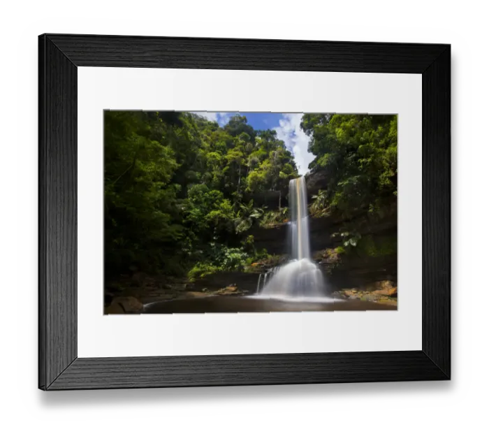 Framed Print : Takob-Akob Falls plunging 38 metres through the rainforest. Southern plateau edge Framed Print : Takob-Akob Falls plunging 38 metres through the rainforest. Southern plateau edge