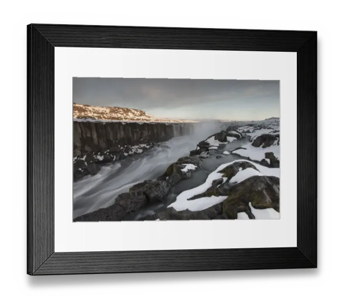 Framed Print : Selfoss waterfall in autumn with snow, north Iceland, September 2013 Framed Print : Selfoss waterfall in autumn with snow, north Iceland, September 2013