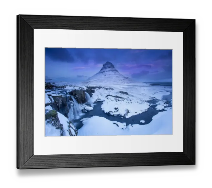 Framed Print : Kirkjufell mountain, landscape at dawn with waterfall in foreground, Snaefellsnes peninsula Framed Print : Kirkjufell mountain, landscape at dawn with waterfall in foreground, Snaefellsnes peninsula
