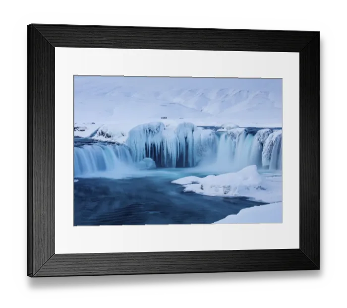 Framed Print : Godafoss waterfalls in winter, Bardardalur district of North-Central Iceland, March 2016 Framed Print : Godafoss waterfalls in winter, Bardardalur district of North-Central Iceland, March 2016