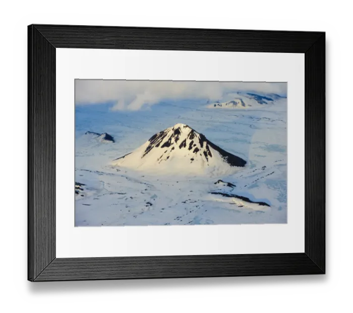 Framed Print : Aerial view of the Myrdalsjokull Glacier, in South Iceland, April 2010 Framed Print : Aerial view of the Myrdalsjokull Glacier, in South Iceland, April 2010