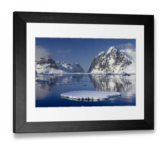 Framed Print : Calm conditions with sea ice in the Lemaire Channel. Antarctic Peninsula, Antarctica, December Framed Print : Calm conditions with sea ice in the Lemaire Channel. Antarctic Peninsula, Antarctica, December