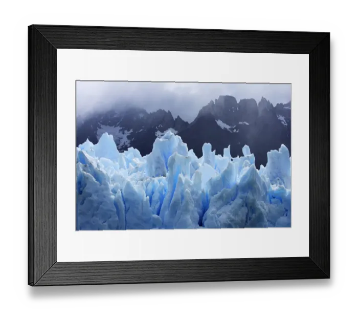 Framed Print : Grey glacier with mountains in the background, Torres del Paine National Park, Patagonia Framed Print : Grey glacier with mountains in the background, Torres del Paine National Park, Patagonia