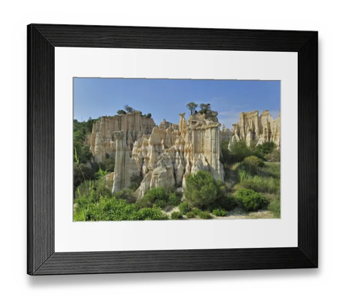 Framed Print : Strange rock formations created by water erosion at the Orgues d Ille-sur-Tt Framed Print : Strange rock formations created by water erosion at the Orgues d Ille-sur-Tt