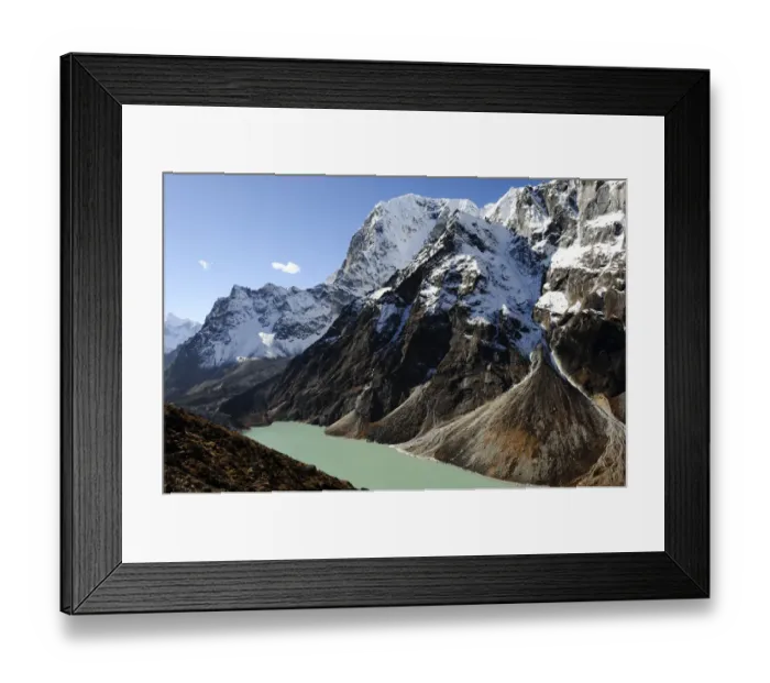 Framed Print : Looking down on Cholatse Lake (4400m) in Sagarmatha National Park (World Heritage UNESCO) Framed Print : Looking down on Cholatse Lake (4400m) in Sagarmatha National Park (World Heritage UNESCO)