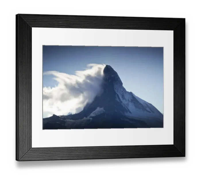 Framed Print : Banner cloud formation around the summit of the Matterhorn (4, 478m), Switzerland Framed Print : Banner cloud formation around the summit of the Matterhorn (4, 478m), Switzerland
