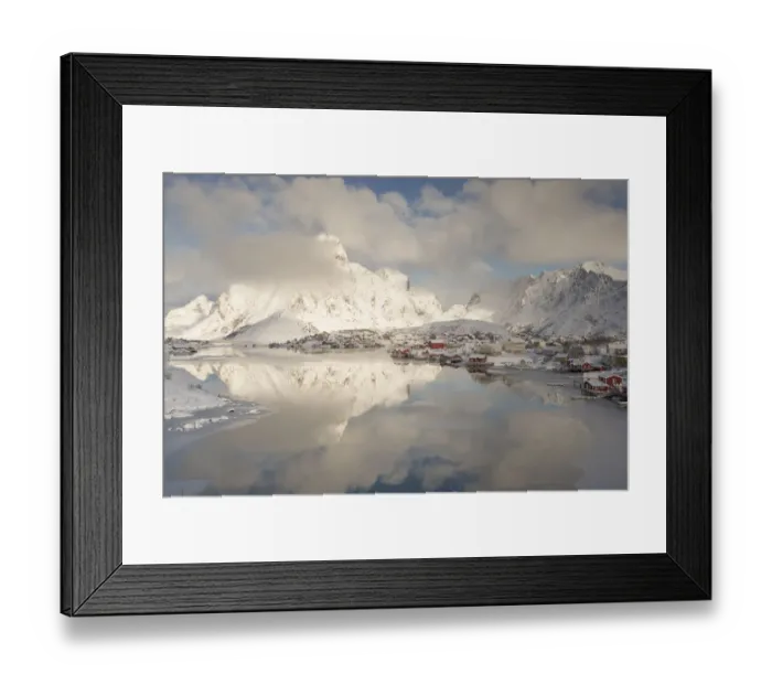 Framed Print : Winter clouds passing over Reine village in Lofoten, Norway, March 2013 Framed Print : Winter clouds passing over Reine village in Lofoten, Norway, March 2013