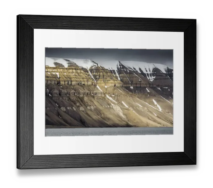 Framed Print : Mountain landscape, Svalbard, Norway, July Framed Print : Mountain landscape, Svalbard, Norway, July