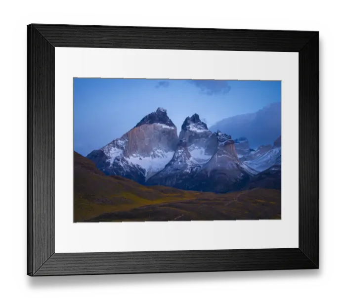 Framed Print : Mountainous landscape at Torres del Paine National Park, Chile Framed Print : Mountainous landscape at Torres del Paine National Park, Chile