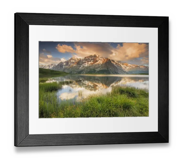 Framed Print : View of La Meije, with Lac du Pontet in the foreground, Ecrins National Park, Savoie Framed Print : View of La Meije, with Lac du Pontet in the foreground, Ecrins National Park, Savoie