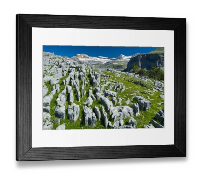 Framed Print : Landscape with limestone pavement, Ordesa y Monte Perdido National Park, Aragon, Spain Framed Print : Landscape with limestone pavement, Ordesa y Monte Perdido National Park, Aragon, Spain