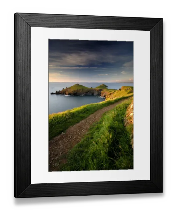Framed Print : Footpath along The Rumps, Pentire Point, near Polzeath, Cornwall, UK Framed Print : Footpath along The Rumps, Pentire Point, near Polzeath, Cornwall, UK