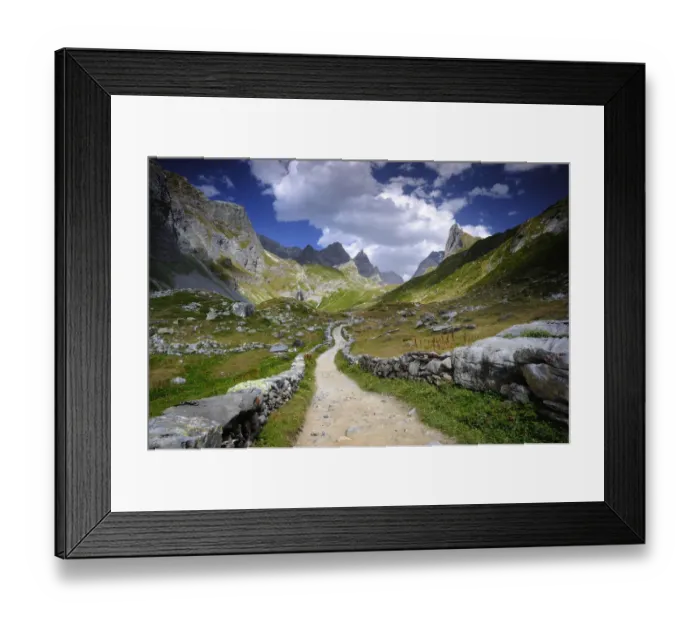 Framed Print : Path to the Lac des Vaches looking towards the Aiguille de la Vanoise, Vanoise National Park Framed Print : Path to the Lac des Vaches looking towards the Aiguille de la Vanoise, Vanoise National Park