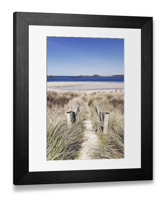 Framed Print : Path leading down to Blockhouse Beach, Tresco, Isles of Scilly, Cornwall, England Framed Print : Path leading down to Blockhouse Beach, Tresco, Isles of Scilly, Cornwall, England