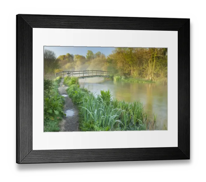 Framed Print : View of the River Itchen at dawn, Ovington, Hampshire, England, UK, May 2012 Framed Print : View of the River Itchen at dawn, Ovington, Hampshire, England, UK, May 2012