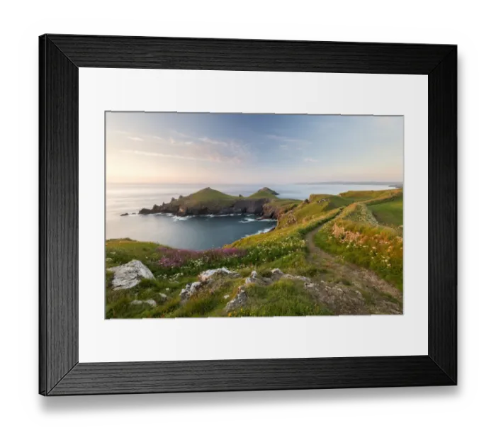 Framed Print : Twin headland, The Rumps, in late evening light, Pentire Point, near Polzeath, Cornwall, UK Framed Print : Twin headland, The Rumps, in late evening light, Pentire Point, near Polzeath, Cornwall, UK