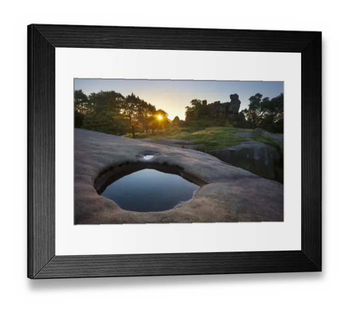 Framed Print : Robin Hoods Stride, an outcrop of gritstone, photographed at sunrise, Peak District Framed Print : Robin Hoods Stride, an outcrop of gritstone, photographed at sunrise, Peak District