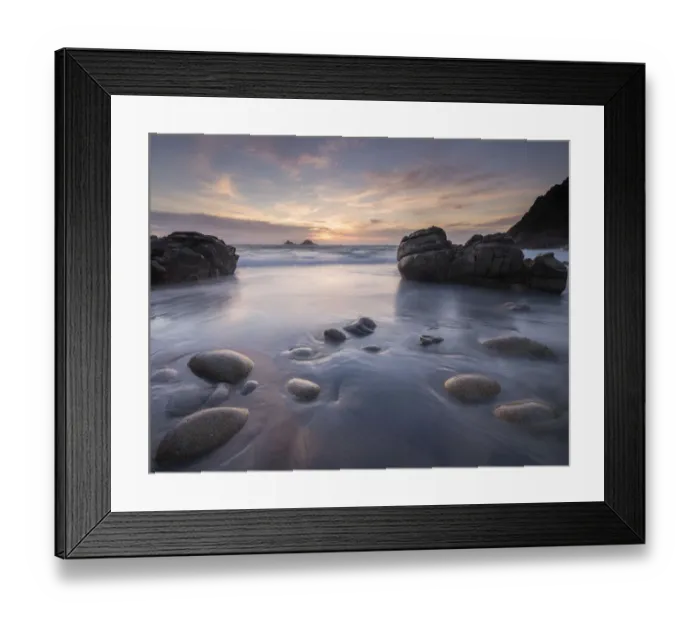 Framed Print : Porth Nanven at sunset, near St. Just, West Cornwall, UK. April 2014 Framed Print : Porth Nanven at sunset, near St. Just, West Cornwall, UK. April 2014