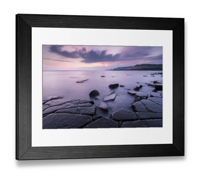 Framed Print : Kimmeridge Bay ledges at sunset, Dorset, UK. September 2014 Framed Print : Kimmeridge Bay ledges at sunset, Dorset, UK. September 2014