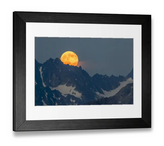Framed Print : Full moon rising over the Verpeilspitze (3430m). This peak is part of the Glockturmkamm Framed Print : Full moon rising over the Verpeilspitze (3430m). This peak is part of the Glockturmkamm