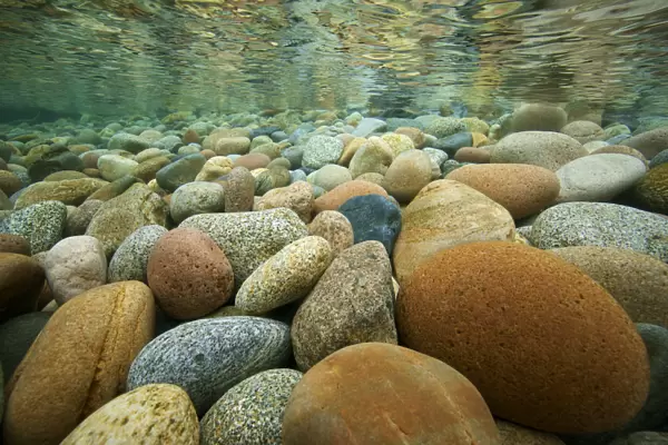 Underwater view of pebbles near the shore of Lake Baikal Lake Baikal UNESCO World Heritage Site
