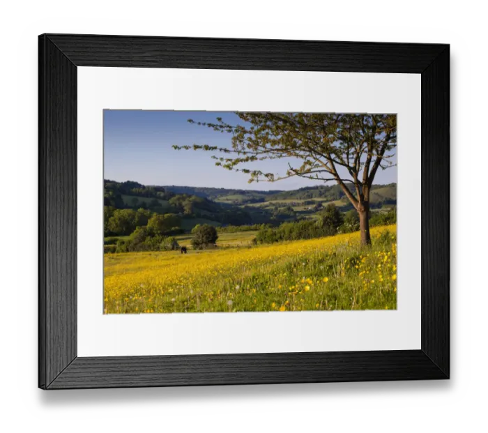 Framed Print : Baxters Fields in the Slad Valley, a controversial housing development site Framed Print : Baxters Fields in the Slad Valley, a controversial housing development site