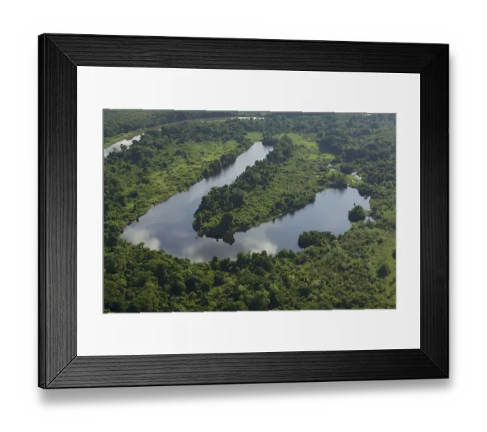 Framed Print : Oxbow lake adjacent to the Karawari River, Papua New Guinea, August Framed Print : Oxbow lake adjacent to the Karawari River, Papua New Guinea, August