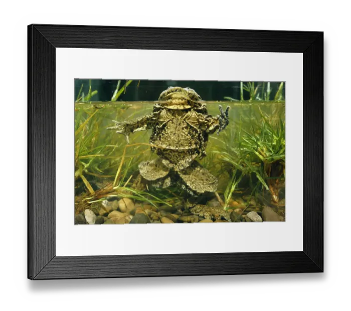 Framed Print : Giant Titicaca frog {Telmatobius culeus} Lake Titicaca, Bolivia / Peru largest Framed Print : Giant Titicaca frog {Telmatobius culeus} Lake Titicaca, Bolivia / Peru largest