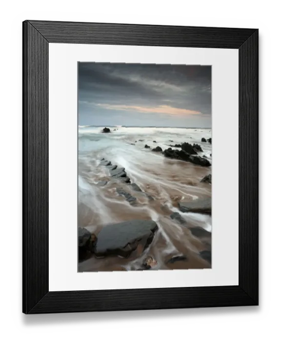 Framed Print : Waves receding on Barrika Beach, Bilbao, Basque Country, Spain Framed Print : Waves receding on Barrika Beach, Bilbao, Basque Country, Spain
