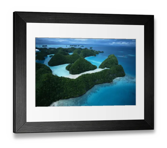 Framed Print : Aerial view of the Rock Islands, Palau, Micronesia, December 2001 Framed Print : Aerial view of the Rock Islands, Palau, Micronesia, December 2001