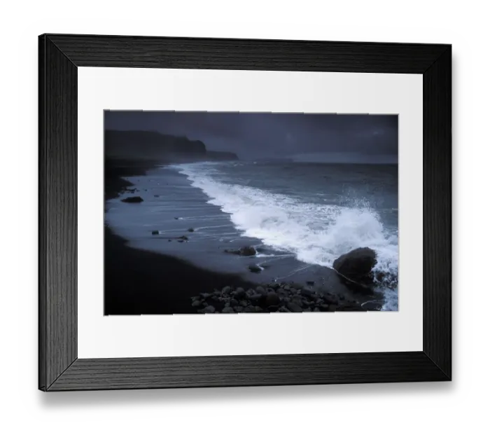 Framed Print : Waves on black sand beach of Vik, Southern Iceland 2005 Framed Print : Waves on black sand beach of Vik, Southern Iceland 2005