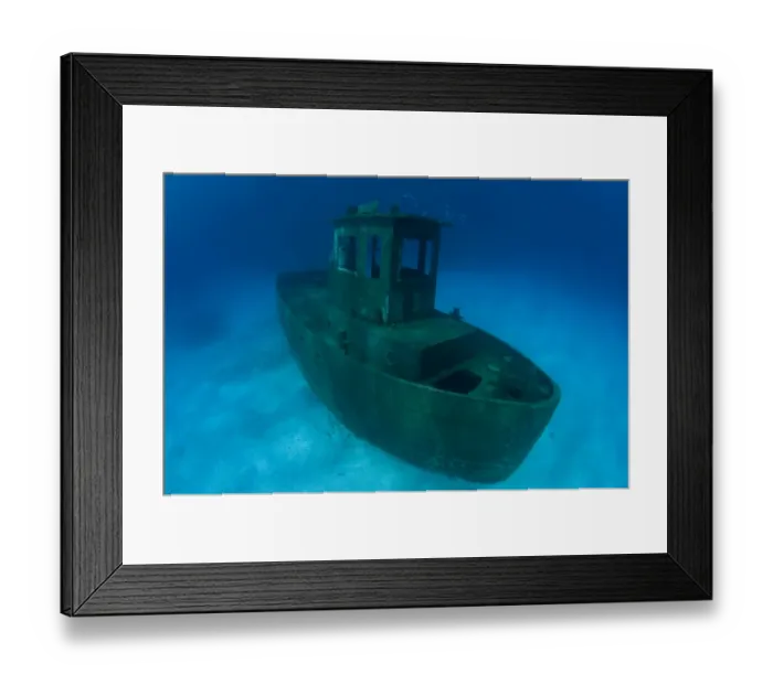 Framed Print : Wreck of tugboat Blue Plunder, Nassau, Bahamas. One year after sinking Framed Print : Wreck of tugboat Blue Plunder, Nassau, Bahamas. One year after sinking