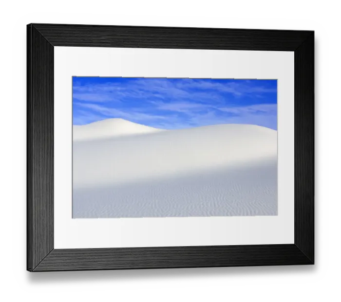 Framed Print : White sand dunes against blue sky, White Sands National Monument, New Mexico, USA Framed Print : White sand dunes against blue sky, White Sands National Monument, New Mexico, USA