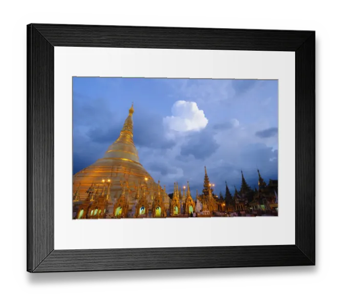 Framed Print : Illuminated Shwedagon Paya, the most important buddhist temple in all Myanmar, Yangon Rangun Framed Print : Illuminated Shwedagon Paya, the most important buddhist temple in all Myanmar, Yangon Rangun