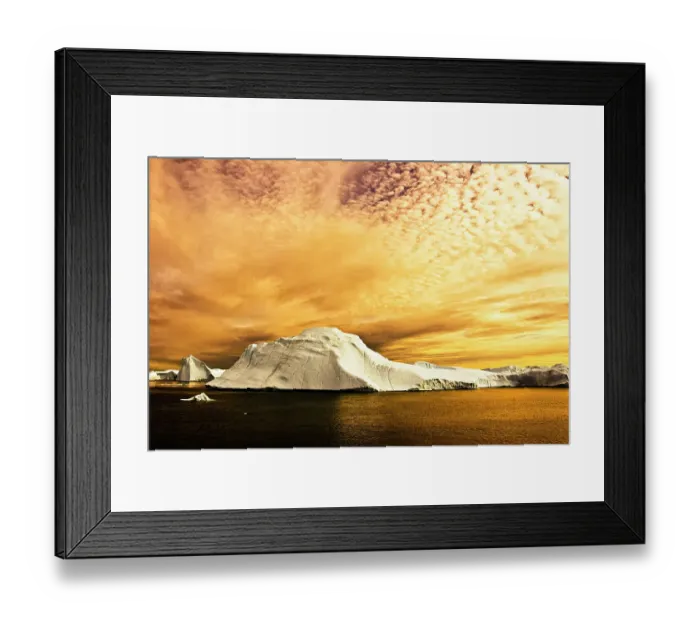 Framed Print : Sunset over iceberg. Jakobshavn, Ilulissat, Kangia, Icefjord, Greenland. August 2006 Framed Print : Sunset over iceberg. Jakobshavn, Ilulissat, Kangia, Icefjord, Greenland. August 2006