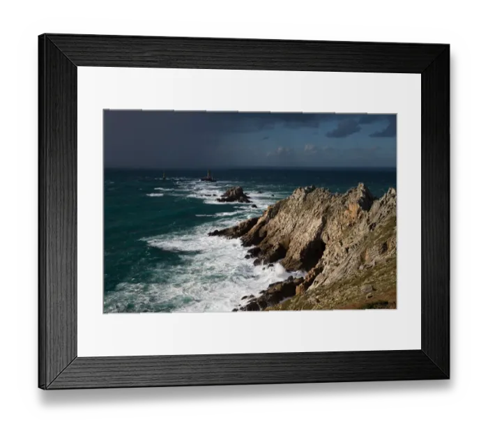 Framed Print : Rain shower approaching La Vieille lighthouse, Pointe du Raz, Brittany, France Framed Print : Rain shower approaching La Vieille lighthouse, Pointe du Raz, Brittany, France