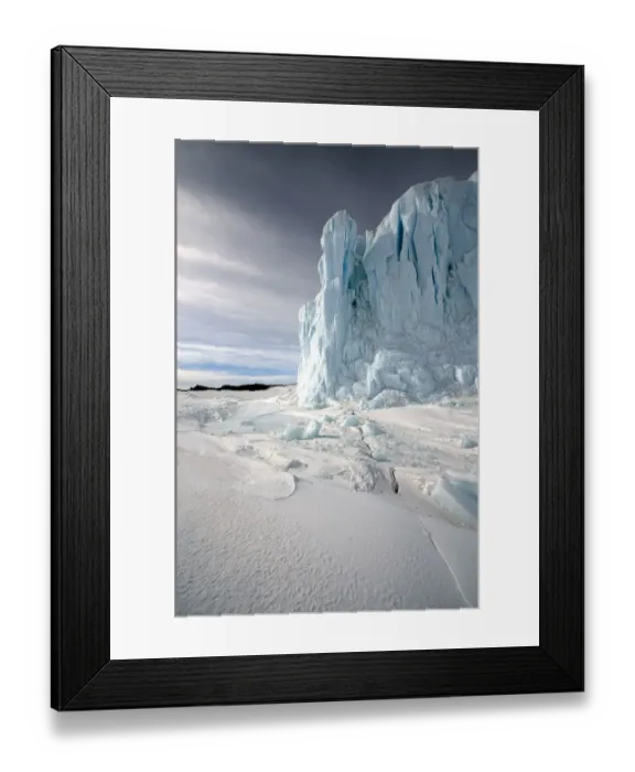Framed Print : Glacier and sea ice, with crack in ice visible, McMurdo Sound, Ross Sea, Antarctica Framed Print : Glacier and sea ice, with crack in ice visible, McMurdo Sound, Ross Sea, Antarctica