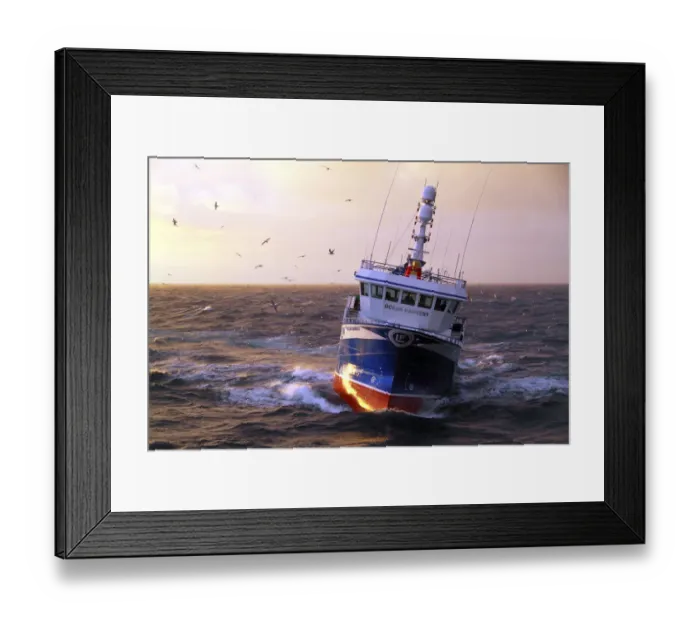 Framed Print : Fishing vessel Ocean Harvest on the North Sea, May 2010. Property released Framed Print : Fishing vessel Ocean Harvest on the North Sea, May 2010. Property released