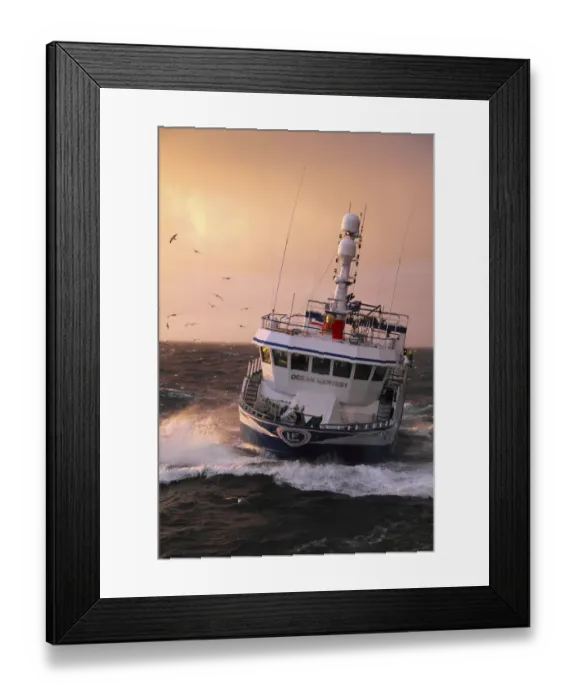 Framed Print : Fishing vessel Ocean Harvest on the North Sea, May 2010. Property released Framed Print : Fishing vessel Ocean Harvest on the North Sea, May 2010. Property released