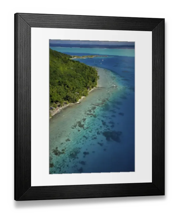 Framed Print : Aerial view of Bora Bora Island, Society Islands, French Polynesia. July 2006 Framed Print : Aerial view of Bora Bora Island, Society Islands, French Polynesia. July 2006