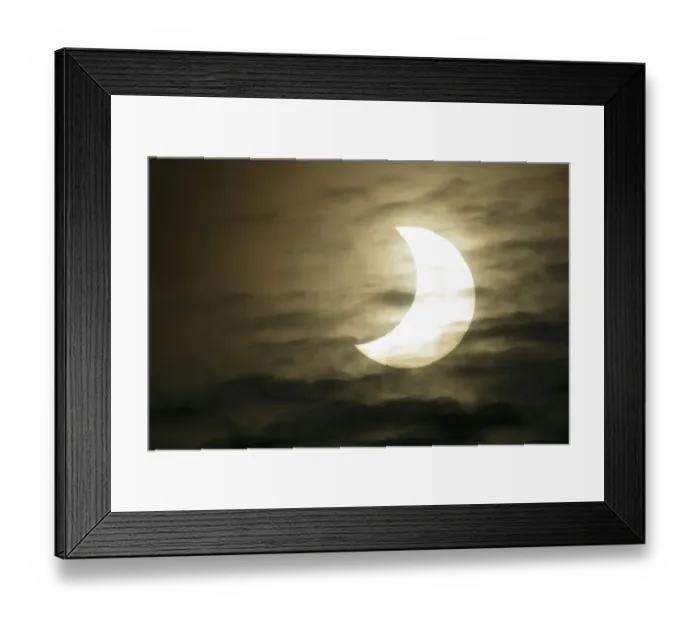 Framed Print : Solar eclipse 63% on 4 January 2011, seen from Barcelona, Spain Framed Print : Solar eclipse 63% on 4 January 2011, seen from Barcelona, Spain