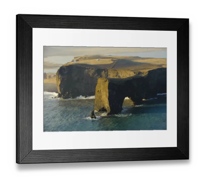 Framed Print : Aerial view of Dyrholaey and Reynisdrangar, near Vik, in South Iceland, April 2010 Framed Print : Aerial view of Dyrholaey and Reynisdrangar, near Vik, in South Iceland, April 2010