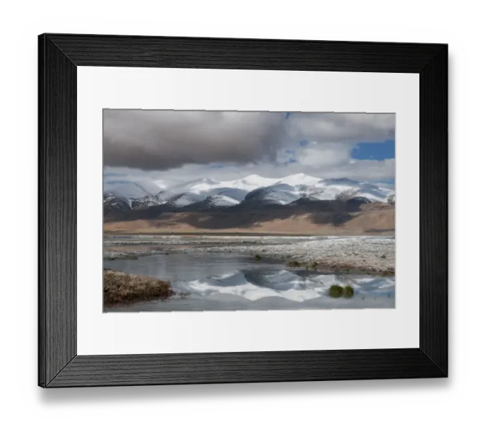 Framed Print : Reflection of mountain range, in Tso Kar lake, Ladakh, India, June 2010 Framed Print : Reflection of mountain range, in Tso Kar lake, Ladakh, India, June 2010
