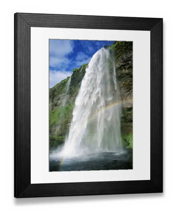 Framed Print : Rainbow in spray of Seljalandsfoss waterfall, Iceland Framed Print : Rainbow in spray of Seljalandsfoss waterfall, Iceland