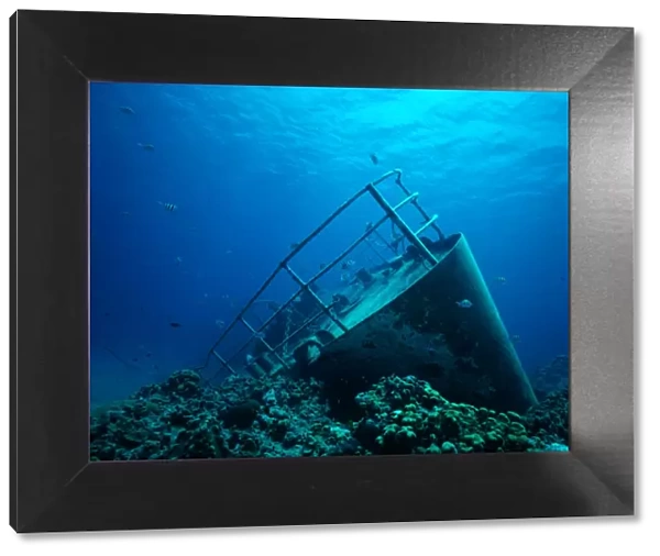 Shipwreck of the small freighter Ora Verde that sank in 1980, Grand Cayman Island